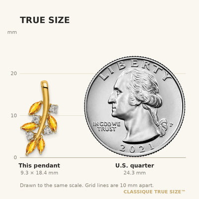 14K Citrine and Diamond Leaves Pendant