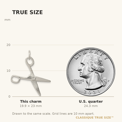 Sterling Silver Scissors Charm, 23 x 12mm