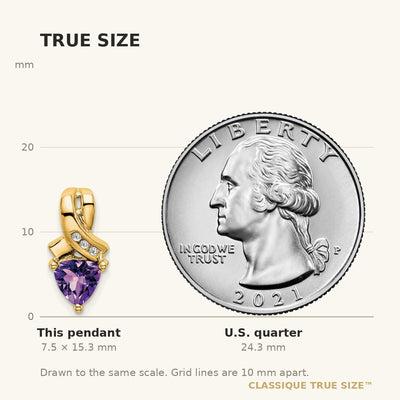 14K Trillion Amethyst and Diamond Pendant