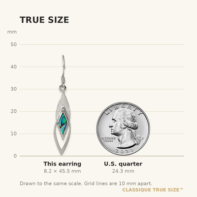 Sterling Silver Rhodium-plated Polished Abalone Fancy Dangle Shepherd Hook Earrings