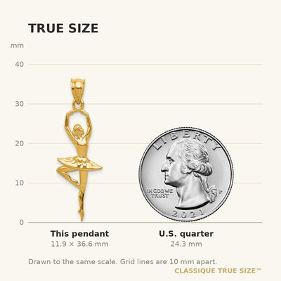 14K Polished Large Ballerina Pendant