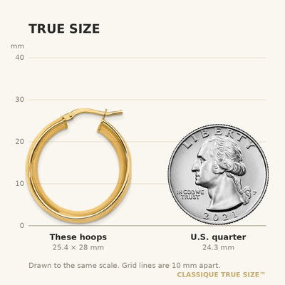 14K High Polished Small Hoop Earrings