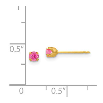Inverness 24K Plated October Pink Crystal Birthstone Earrings