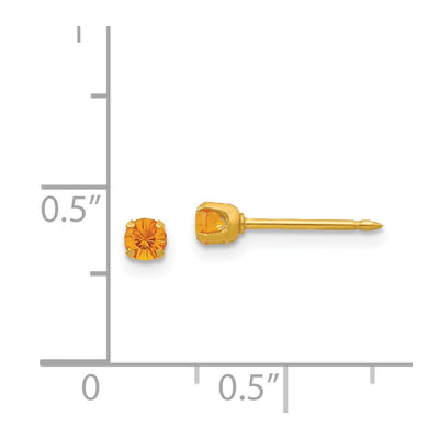 Inverness 24K Plated November Yellow Crystal Birthstone Earrings