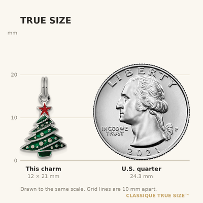 Sterling Silver Rhodium-platedEnamel Christmas Tree Charm