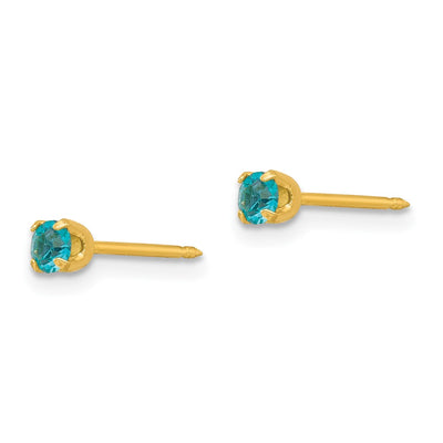 Inverness 24K Plated December Blue Crystal Birthstone Earrings