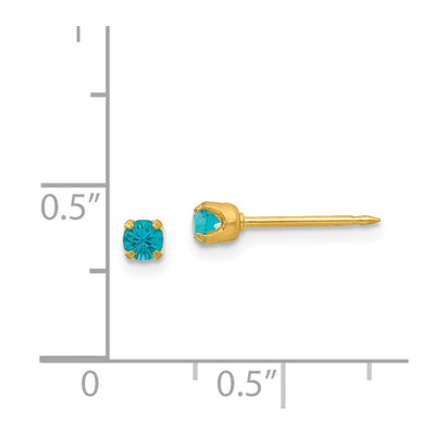 Inverness 24K Plated December Blue Crystal Birthstone Earrings