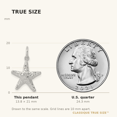 14K White Gold Polished 3-D Starfish Pendant