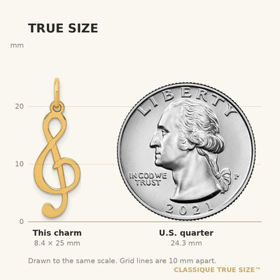14K Polished Treble Clef Charm