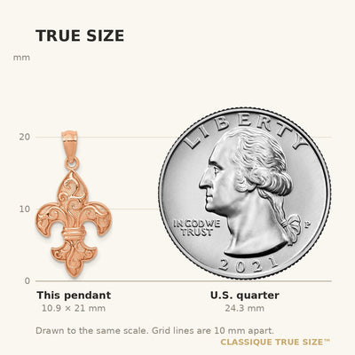 14K Rose Gold Fleur de lis Pendant