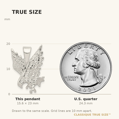 Sterling Silver Eagle Pendant, 23 x 17mm