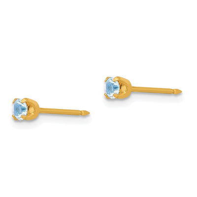 Inverness 14K March Crystal Birthstone Post Earrings