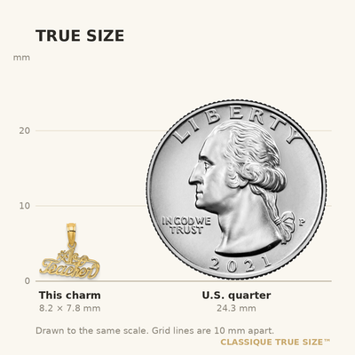 14K #1 Teacher Charm, 7.75 x 14.1mm