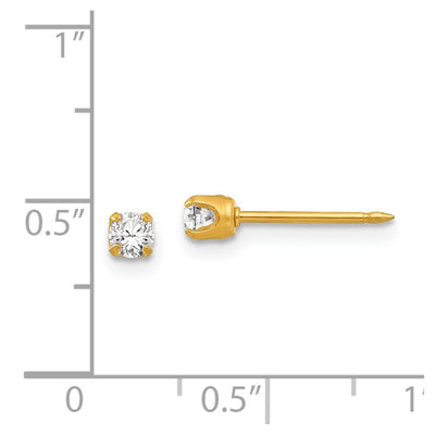 Inverness 14K April Crystal Birthstone Post Earrings