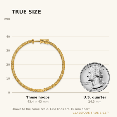 14K Round Hoop w/Safety Clasp Earring Mountings, 43 x 43mm (1986)