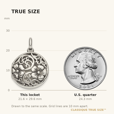 Sterling Silver Antiqued Filigree Floral Top Locket Pendant