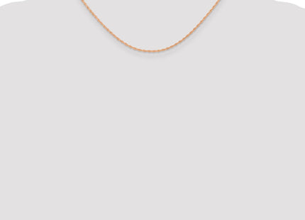 14K Rose Gold Carded . Cable Rope with Spring Ring Clasp Chain (Style 9RR-16)