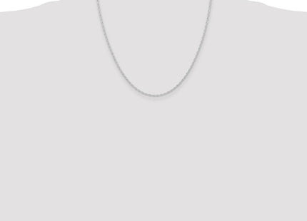 14K White Gold Carded . Cable Rope with Spring Ring Clasp Chain (Style 9RW-20)