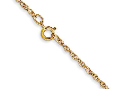 14K Carded . Cable Rope with Spring Ring Clasp Chain, 18 x 1.15mm