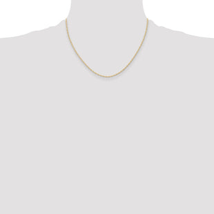 14K Carded . Cable Rope with Spring Ring Clasp Chain (Style 9RY-18)