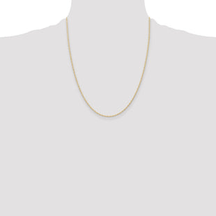 14K Carded . Cable Rope with Spring Ring Clasp Chain (Style 9RY-22)