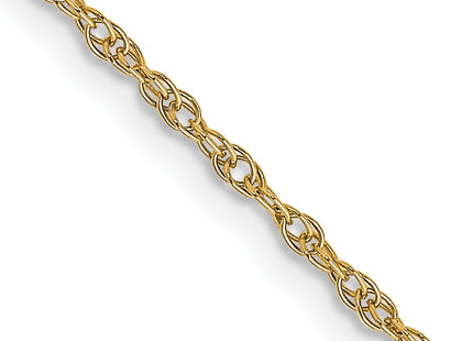 14K Carded . Cable Rope with Spring Ring Clasp Chain, 18 x 1.15mm