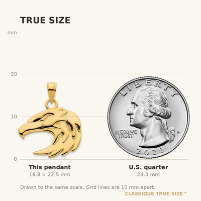 14K Eagle Pendant, 22.5 x 22.5mm