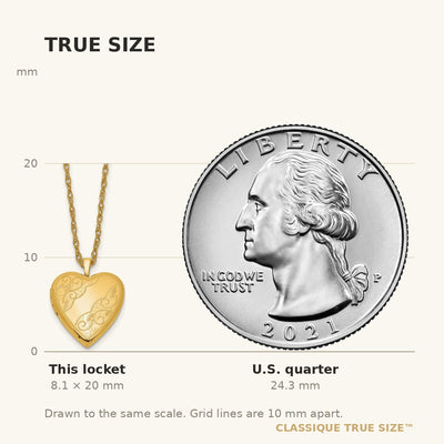 1/20 Gold Filled Side Swirled Heart Locket Necklace