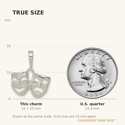 Sterling Silver Comedy/tragedy Charm, 23 x 18mm