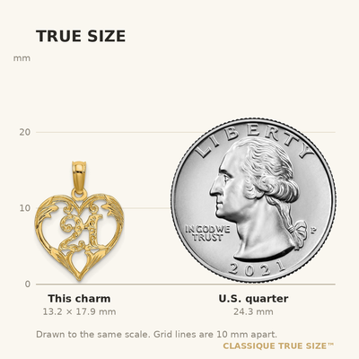 14K 21 In Heart Charm