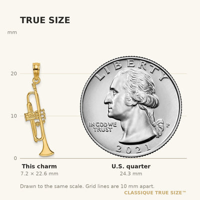 14K Polished Trumpet Charm
