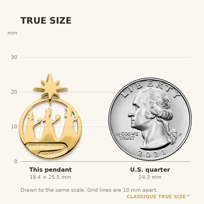 14K Polished Three Wise Men North Star Pendant