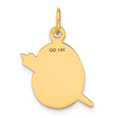 14K Enameled Artist Palette Charm, 20 x 12mm