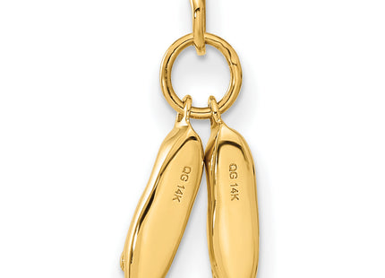 14K 3D Ballet Slippers Charm