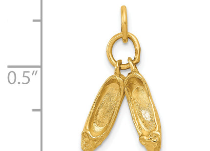 14K 3D Ballet Slippers Charm
