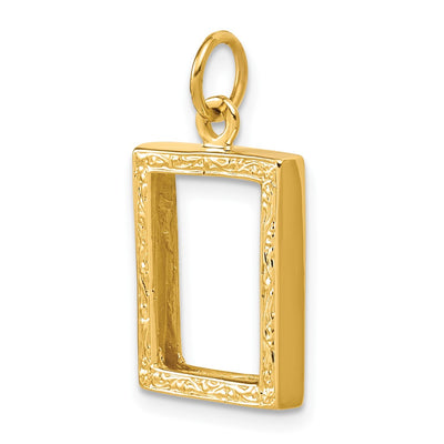 14K Fancy Border Picture Frame Pendant