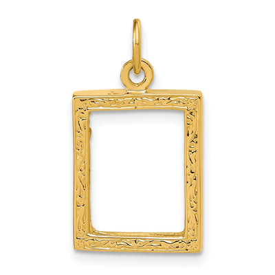 14K Fancy Border Picture Frame Pendant