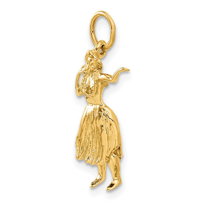 14K 3-D Hula Dancer Charm