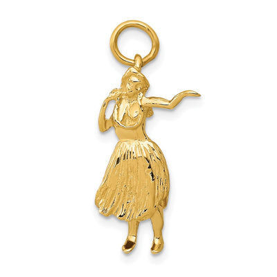 14K 3-D Hula Dancer Charm