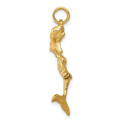 14K 3D Mermaid Charm