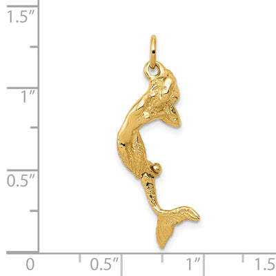 14K 3D Mermaid Charm