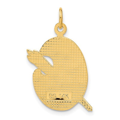 14K Enameled Artist Palette Charm, 26 x 16mm