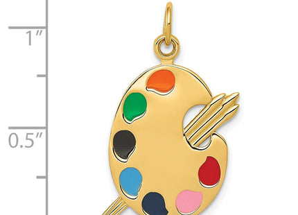 14k Enameled Artist Palette Charm (Style A0329)