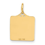 14K Enameled Blue Engravable Birth Certificate Charm, 20 x 13mm view