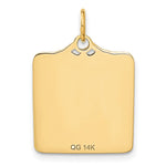 14K Enameled Blue Engravable Birth Certificate Charm, 25 x 18mm view