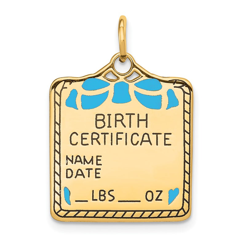 14K gold engravable charm