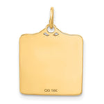 14K Enameled Pink Engravable Birth Certificate Charm, 25 x 18mm view
