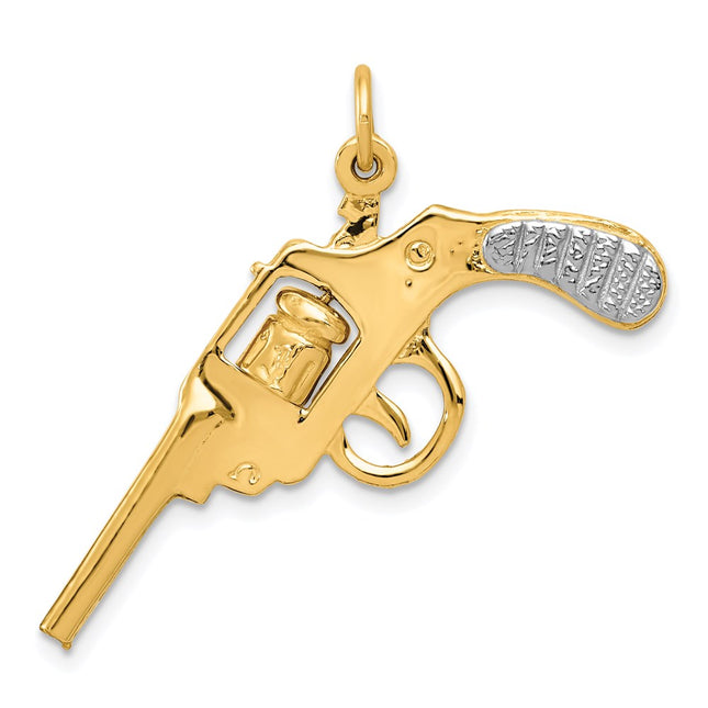 14k Yellow & Rhodium Jewelry Style A0381 - Classique Jewelry Inc.