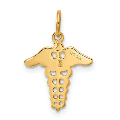 14K Caduceus Charm