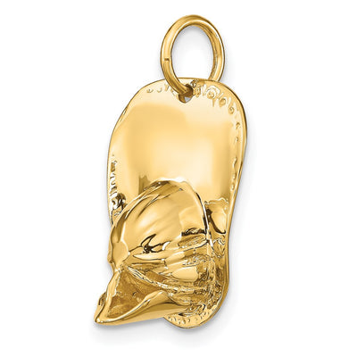 14K 3-D Large Fireman's Hat Charm
